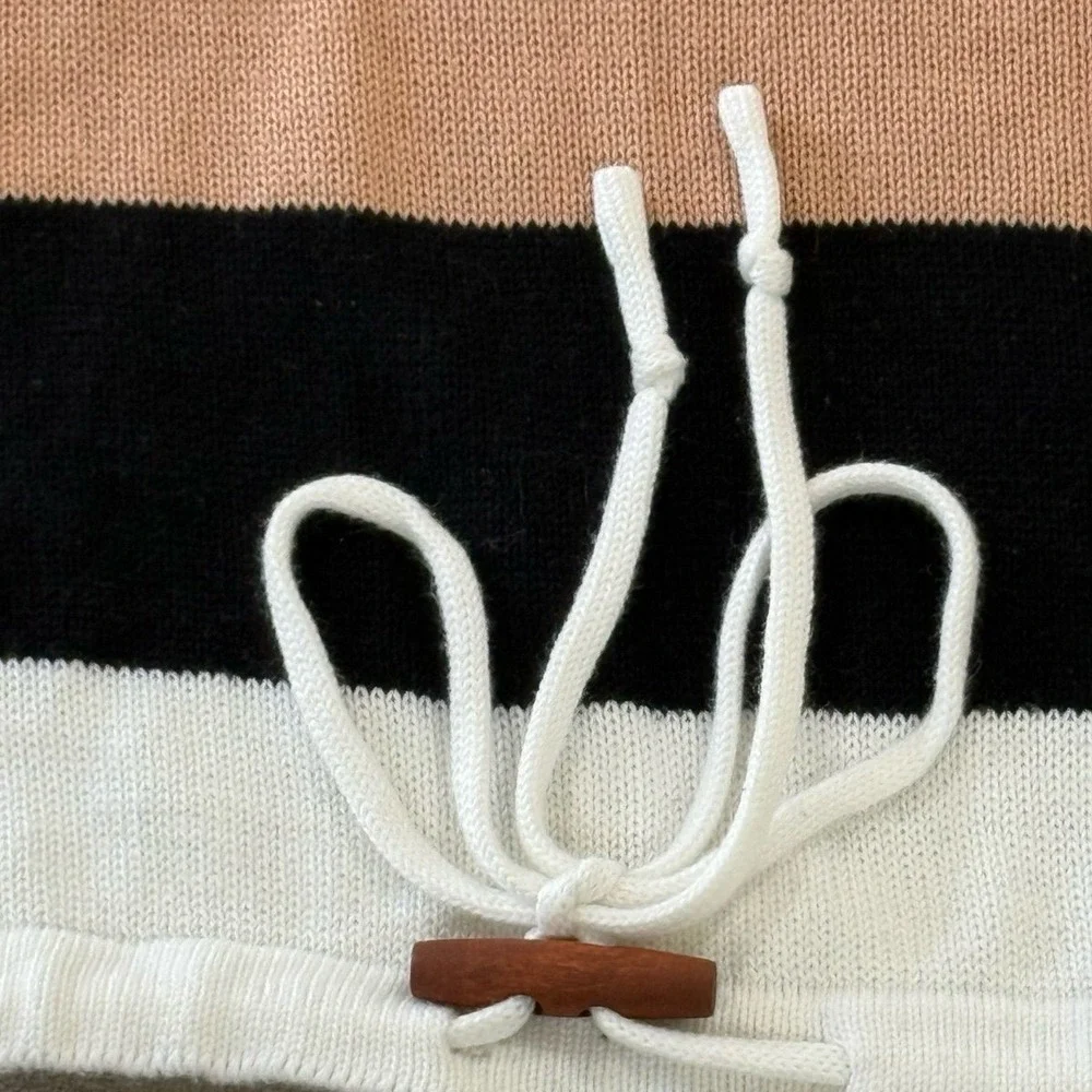 Striped Knit Sweater‎ Orange Black Cream Women's Large (Preloved)